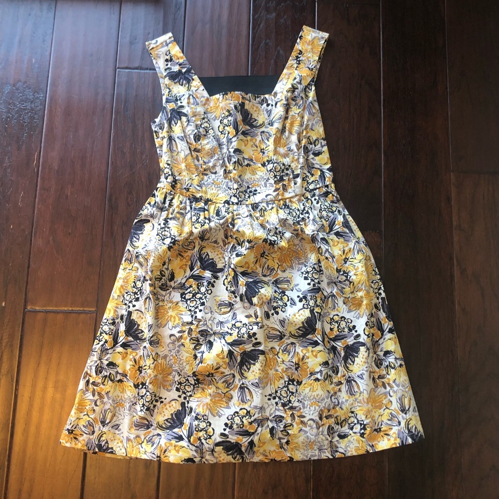 BeBop Yellow and White Floral Dress with Back Details, Size Medium